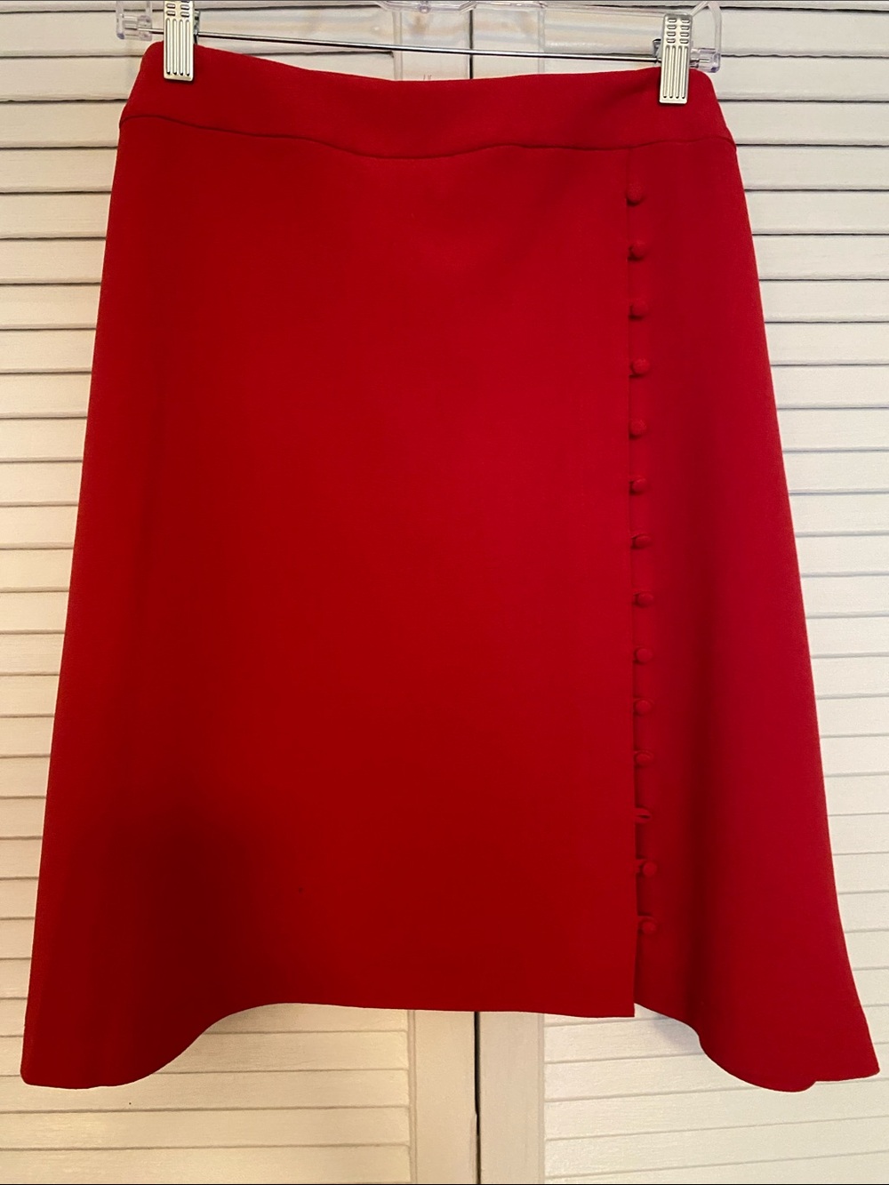 Nine West Red A-Line Skirt with Side Button Trim